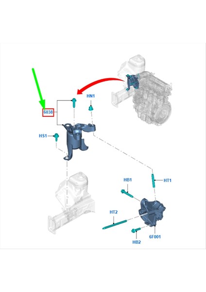 Ön Motor Montaj Destek Braketi Ford B-Max Fiesta Vı 1 25 1 4 1 6 519602 8V516F012AJ 1526662 1536950 (Yurt Dışından) modelleri