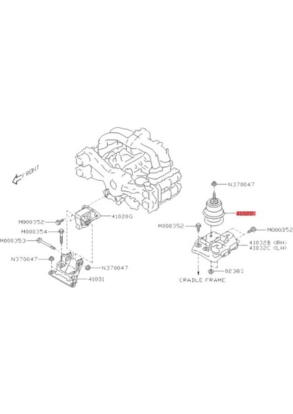 41022AJ030 Motor Motor Montajları Subaru Forester Outback Legacy 2009-2014 Araba Motor Yastık Kauçuk (Yurt Dışından) indirimleri