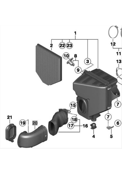 Araç Alım Tüpü Giriş Hava Borusu Kabul Borusu Hava Filtre Alım Kanalı 13717601869 Bmw X3 F25 X4 F26 2011-2018 (Yurt Dışından) fiyatları