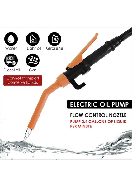 Sıvı Transfer Pompa Transfer Pompası Akış Kontrol Nozul ile 2 4 Galon Taşınabilir Verimli Yakıt Transfer Pompası Turuncu (Yurt Dışından) modelleri
