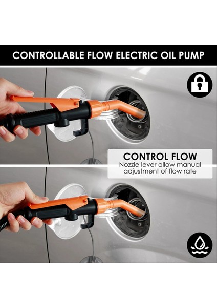 Sıvı Transfer Pompa Transfer Pompası Akış Kontrol Nozul ile 2 4 Galon Taşınabilir Verimli Yakıt Transfer Pompası Turuncu (Yurt Dışından) fırsatları