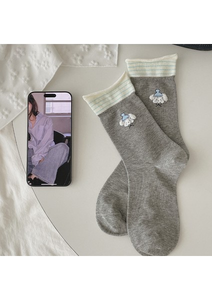 Orta Boy Çorap, Sevimli Japon Stili, Çok Yönlü Kartonlu Fleşör (Yurt Dışından)