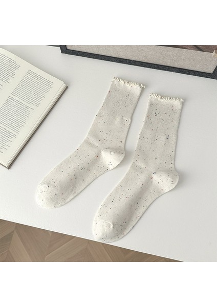 Çok Uyumlu Kulaklı Dantelli Kısa Çorap (Yurt Dışından)