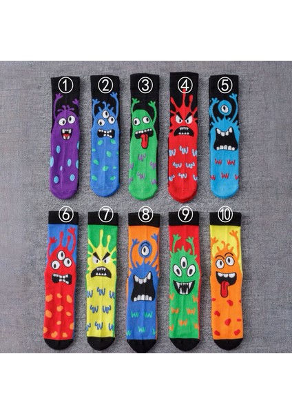 Çok Uyumlu Midi Boy Karikatür Çorap (Yurt Dışından)