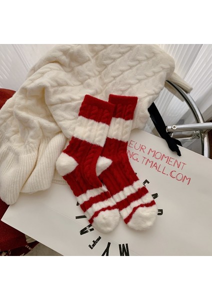Isıtmalı Kadife Kırmızı Çorap (Yurt Dışından)