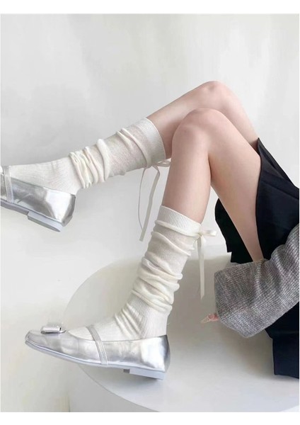 Bale Tarzı Jk Hayvan Desenli Fiyonklu Diz Üstü Kadın Eli Katlı Sade Alt Çorap Yarım Tayt (Yurt Dışından)