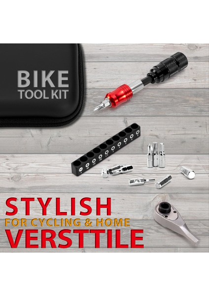 Bisiklet Tamir Aracı Kiti-Bisiklet Çok Aracı Kiti ile Cırcır Geri Dönüşümlü Aracı, 10 Takım Uçları ve Lastik Kolları,kamp ve Seyahat Için (Yurt Dışından) modelleri