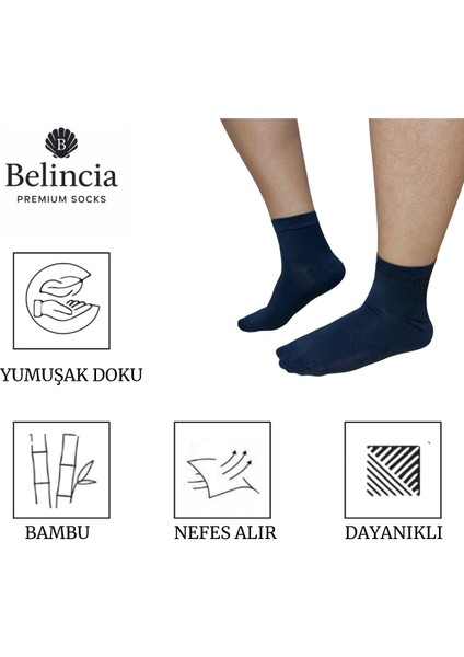 Bambu Erkek Çorap Lacivert Dikişsiz Yarım Konç 6'lı Paket fiyatları