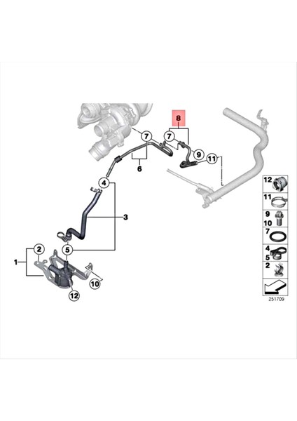 11537600591 Turboşarj Yakıt Giriş Boru Yağı Hortumu Bmw 1 3 Serisi F20 F20N F21 F21N (Yurt Dışından) fırsatları
