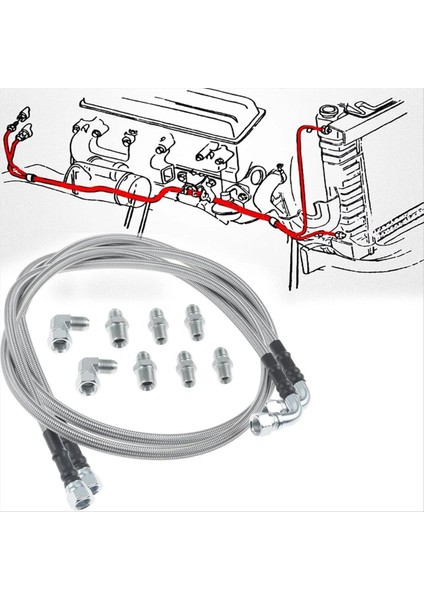 2pcs 52IN Uzunluğunda Yağ Borusu Ss Şanzıman Soğutucu Hortum Hatları Kiti TH350 700R4 TH400 Chevy Ford Gm Gmc Buick Cadillac (Yurt Dışından) fırsatları