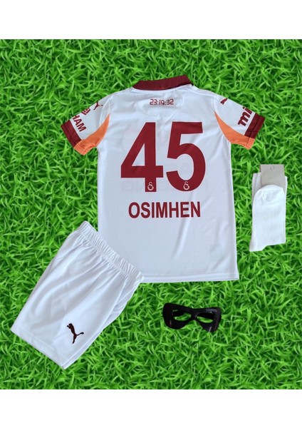 5-Yıldızlı Galatâsarây V.osimhen Beyaz Çocuk Taraftar Forması Full Setli