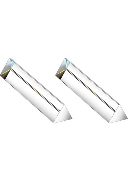 2pcs 6 Inç Kristal Optik Cam Üçgen Prizma Fotoğrafçılık Efektleri Fiziği Öğretmek Işık Spektrumu Optik Kitleri (Yurt Dışından)