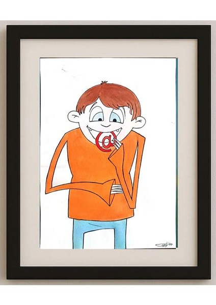 Hamed Nabahat 29X21CM Orijinal Karikatür Tablo