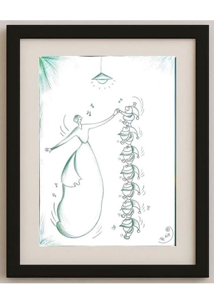 He Xin 29X21CM Orijinal Karikatür Tablo