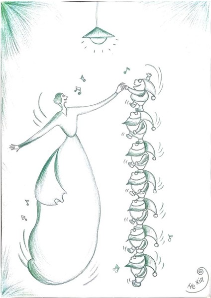 He Xin 29X21CM Orijinal Karikatür Tablo modelleri