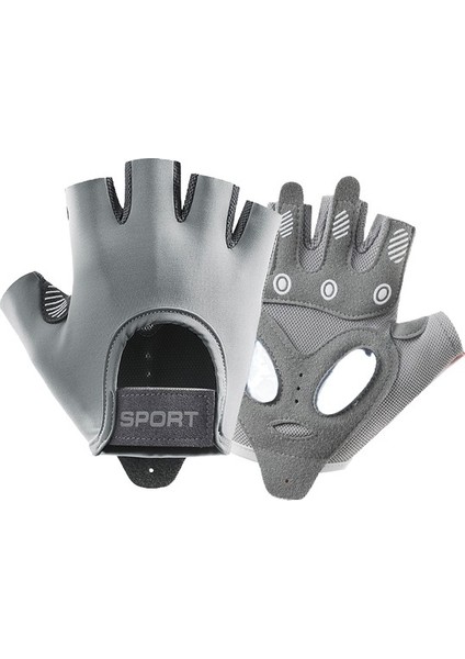 Spor Eldivenleri Kadın Yoga Fitness Egzersiz Kaymaz Şok Emici Yarım Parmak Eldiven (Yurt Dışından)