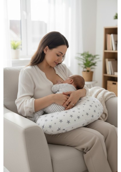 Ergonomik Destekli Bebek Emzirme Yastığı Anne Minderi Çok Amaçlı Mama Yastığı Fermuarlı Yıkanabilir fiyatları