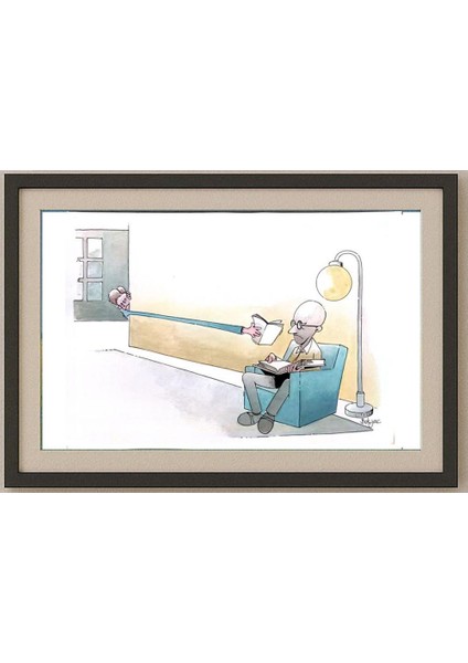 Milan Bukovac 29X21CM Orijinal Karikatür Tablo