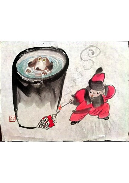 Wang Cheng 29X21CM Orijinal Karikatür Tablo modelleri