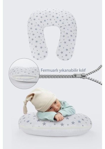 Çift Taraflı Emzirme Yastığı /bebek Destek Minderi, Hamile Yastığı, Pamuklu Kumaş, Disanuva