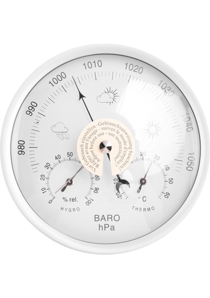 Dijital Kapalı Higrometre Taşınabilir 3 1 Duvar Asılı Hava Termometresi Barometre Higometre Ev Dekor 132MM Farklı Ortam Için Kullanın (Beyaz, Tek Beden) (Yurt Dışından)