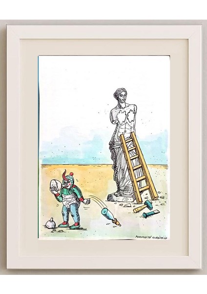 Mihaita Porumbita 29X21CM Orijinal Karikatür Tablo fırsatları