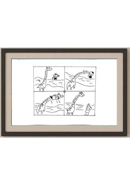 Wang Shou 29X21CM Orijinal Karikatür Tablo