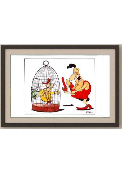 Tadeusz Krotos 29X21CM Orijinal Karikatür Tablo