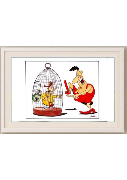 Tadeusz Krotos 29X21CM Orijinal Karikatür Tablo fırsatları