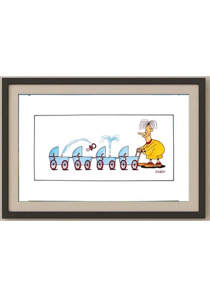 Tadeusz Krotos 29X21CM Orijinal Karikatür Tablo