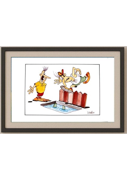 Tadeusz Krotos 29X21CM Orijinal Karikatür Tablo