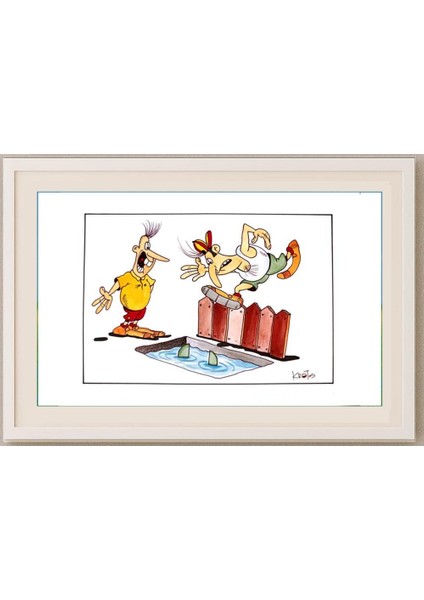 Tadeusz Krotos 29X21CM Orijinal Karikatür Tablo fırsatları