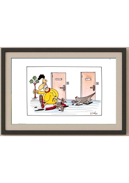 Tadeusz Krotos 29X21CM Orijinal Karikatür Tablo