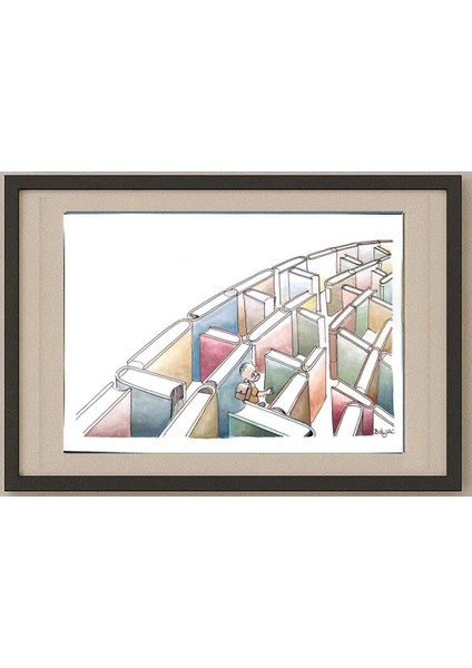 Milan Bukovac 29X21CM Orijinal Karikatür Tablo