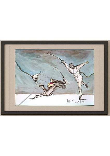 Ghinea Uriasu 29X21CM Orijinal Karikatür Tablo