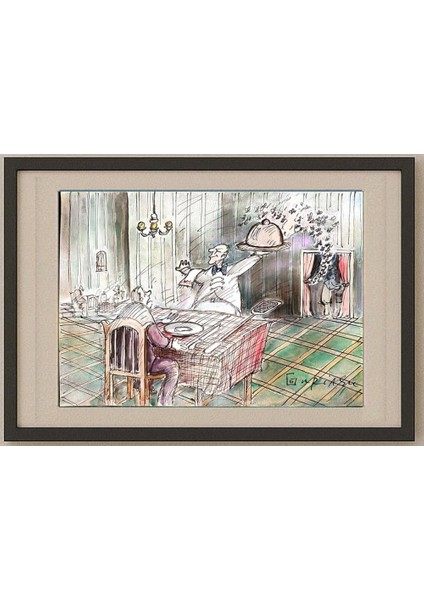 Ghinea Uriasu 29X21CM Orijinal Karikatür Tablo