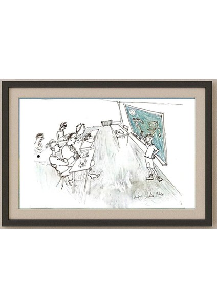 Jelica Culafic 29X21CM Orijinal Karikatür Tablo