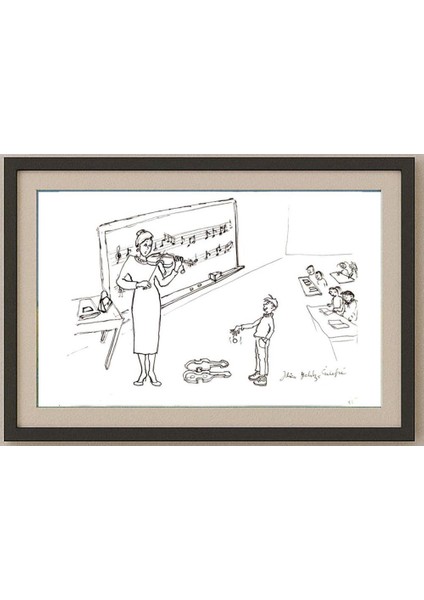 Jelica Culafic 29X21CM Orijinal Karikatür Tablo