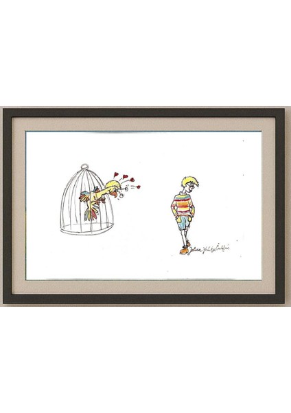 Jelica Culafic 29X21CM Orijinal Karikatür Tablo