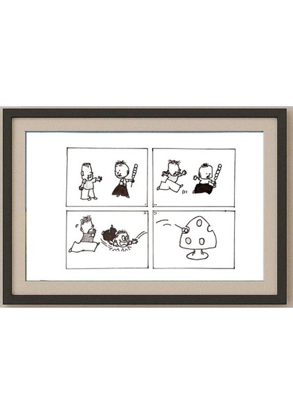 Wang Xinwei 29X21CM Orijinal Karikatür Tablo