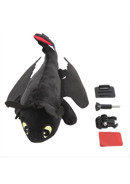 Ejderhanı Nasıl Eğitirsin Dişsiz Küçük Uçan Ejderha Bebek Dekorasyon Motosiklet Kask Hızlı Bırakma Tarzı 35CM Siyah (Yurt Dışından)