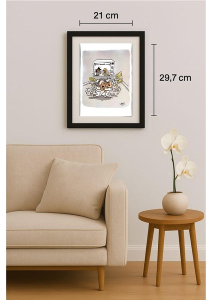 Santiago Cornejo 29X21CM Orijinal Karikatür Tablo