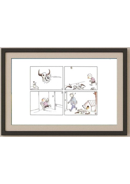 Liu Min Had 29X21CM Orijinal Karikatür Tablo