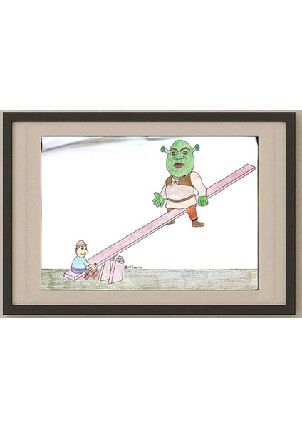 Mostafa Hossein Nia 29X21CM Orijinal Karikatür Tablo