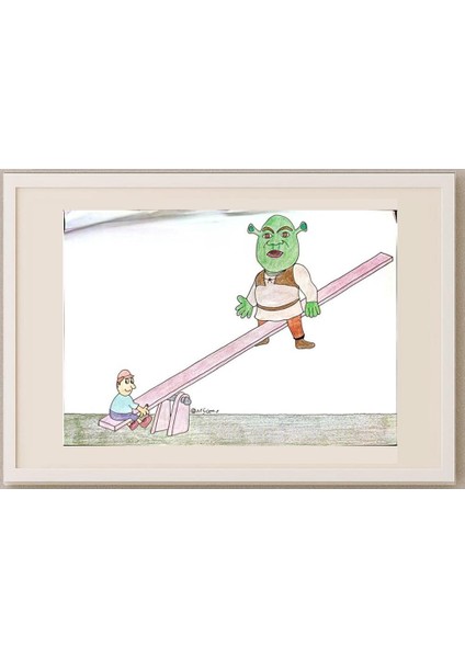 Mostafa Hossein Nia 29X21CM Orijinal Karikatür Tablo fırsatları