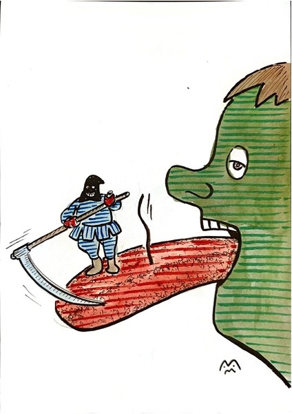 Mileta Miloradovic 25x17cm Orijinal Karikatür Tablo modelleri