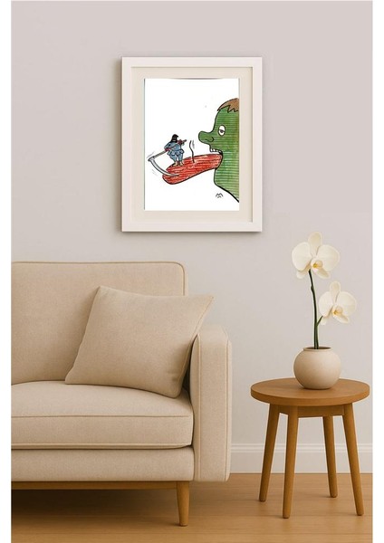 Mileta Miloradovic 25x17cm Orijinal Karikatür Tablo indirimleri