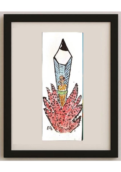 Mileta Miloradovic 29X11CM Orijinal Karikatür Tablo