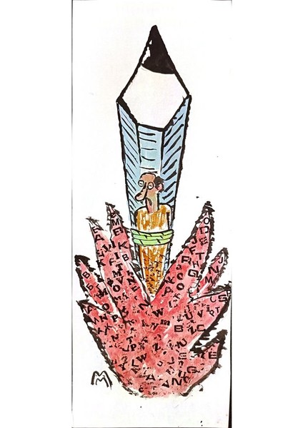 Mileta Miloradovic 29X11CM Orijinal Karikatür Tablo modelleri