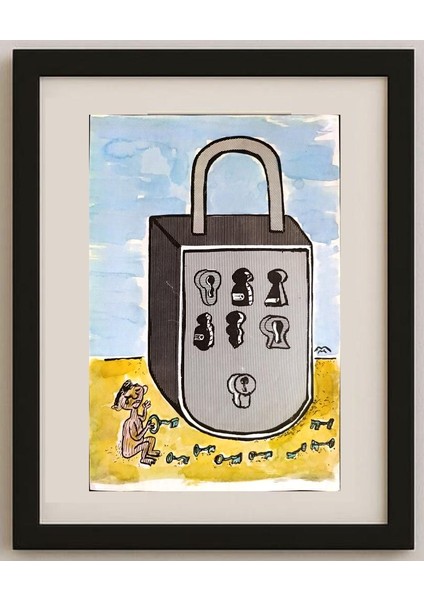 Mileta Miloradovic 29x18cm Orijinal Karikatür Tablo